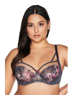 Soft lacy bra side support Ava 2123 grey