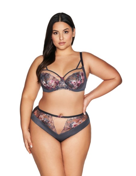 Soft lacy bra side support Ava 2123 grey