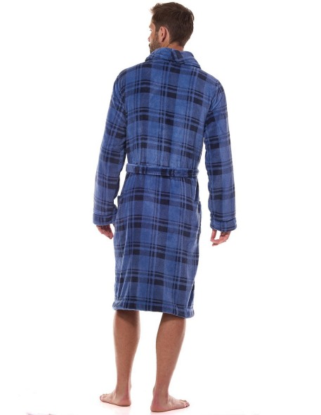 Szlafrok męski w kratę L&L 2455, elegancki i...