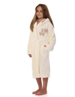 Bathrobe dla dziewczynki with hood L&L 2434