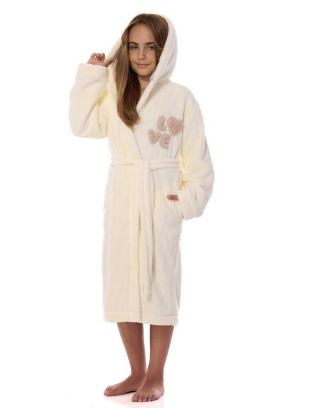 Bathrobe dla dziewczynki with hood L&L 2434