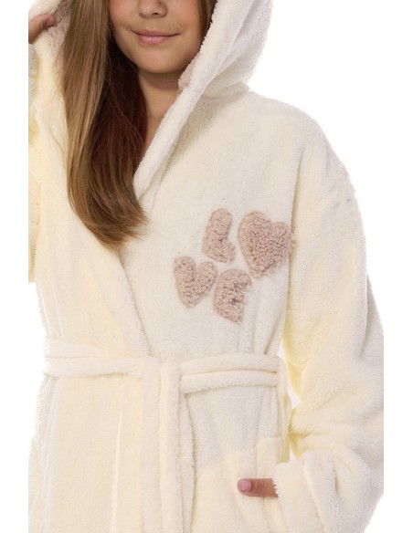 Bathrobe dla dziewczynki with hood L&L 2434