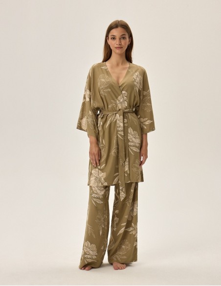 Cieniutki szlafrok damski wiskoza Henderson Fleur 41872 