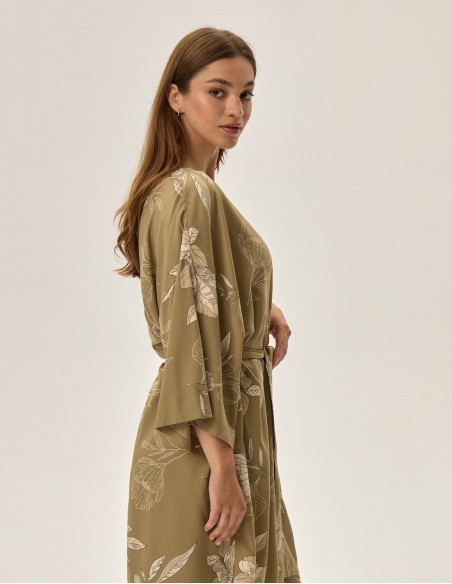 Cieniutki szlafrok damski wiskoza Henderson Fleur 41872 