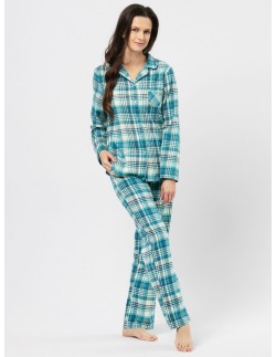 Pajamas bawełniana women's in kratę Key LNS 471