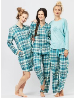 Pajamas bawełniana women's in kratę Key LNS 471 2