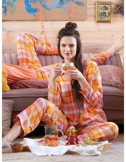 Pajamas in kratę women's rozpinana Key LNS 473