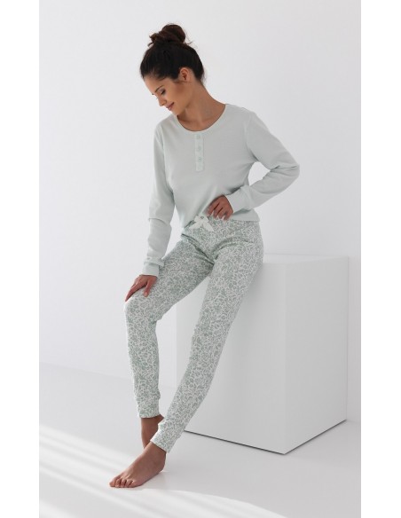 Piżama damska bawełniana Sensis Olive Interlock 