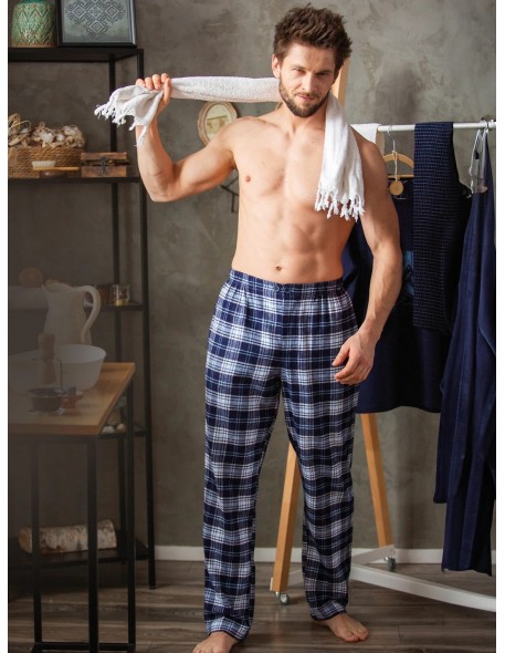 Pajamas trousers in kratę men's Key MHT 412