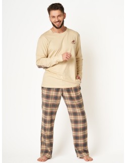 Pajamas men's bawełniana flanela dł/r Key MNS 403