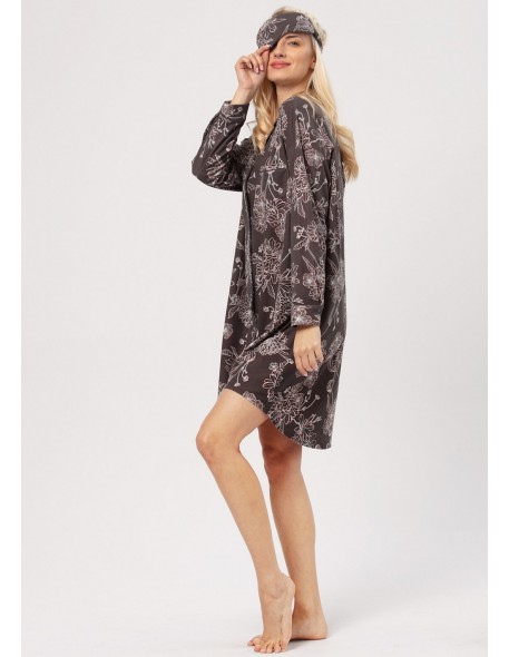 Koszula nocna rozpinana plus size Key LND 817 