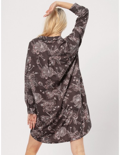 Koszula nocna rozpinana plus size Key LND 817 