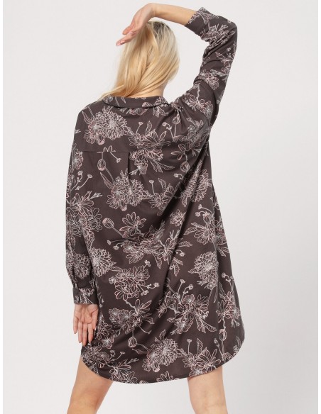 Koszula nocna rozpinana plus size Key LND 817 