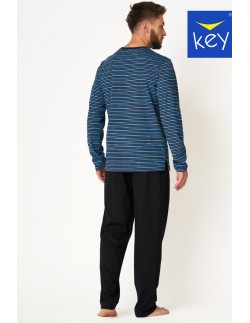 Piżama męska długa bawełna Key MNS 384  2