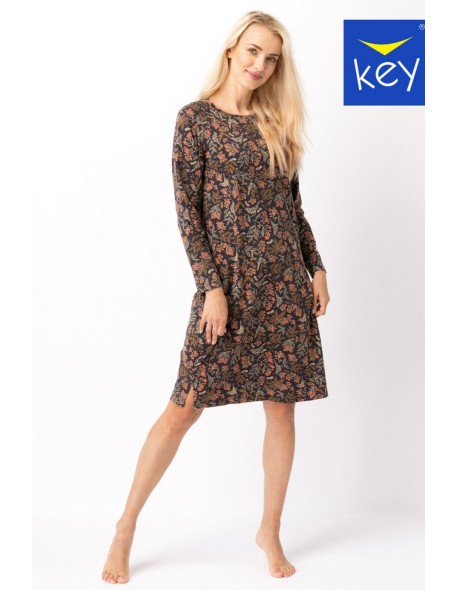 Shirt night with long sleeve Key LND 785