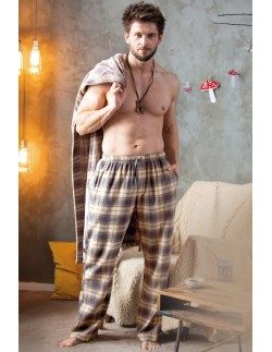 Trousers pajamas in kratę men's Key MHT 402