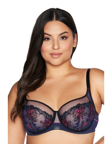 Bra with bocznym panelem zbierającym Ava 2120 navy blue maxi