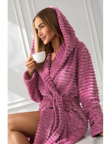 Szlafrok damski ciepły L&L Robin 2416, z miękkiego materiału