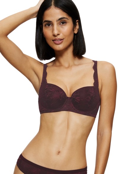 Biustonosz koronkowy Triumph Amourette Charm T WHP02 deep burgundy 
