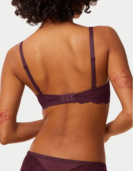 Biustonosz koronkowy Triumph Amourette Charm T W02 deep burgundy 