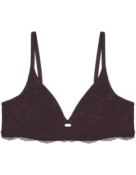 Biustonosz koronkowy Triumph Amourette Charm T W02 deep burgundy 
