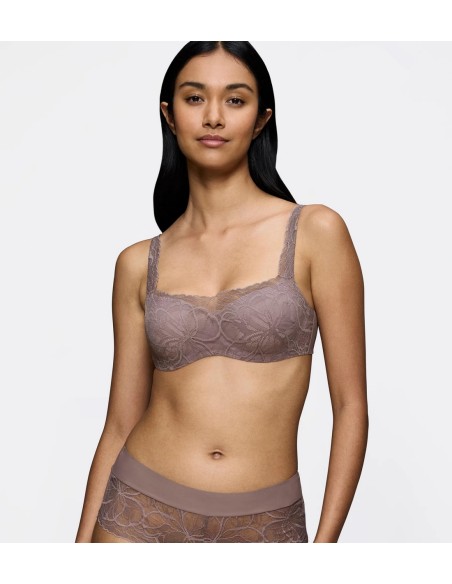 Biustonosz koronkowy Triumph Body Make-Up Illusion Lace Balconette pigeon grey 