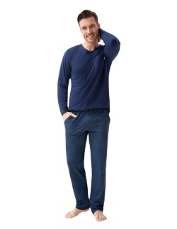 Piżama męska długa bawełniana Luna 804 Z4  2