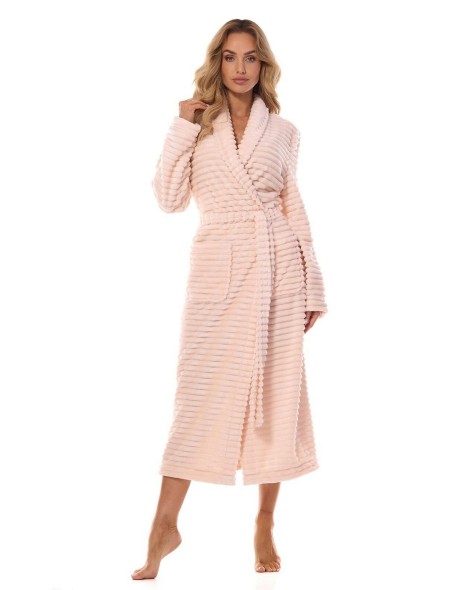 Szlafrok damski różowy L&L Rita 2415, długi i...
