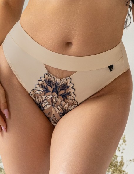 Figi damskie Krisline Glow, z delikatną koronką