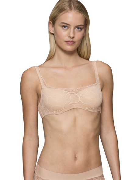 Biustonosz koronkowy Triumph Body Make-Up Illusion Lace Balconette nude beige 
