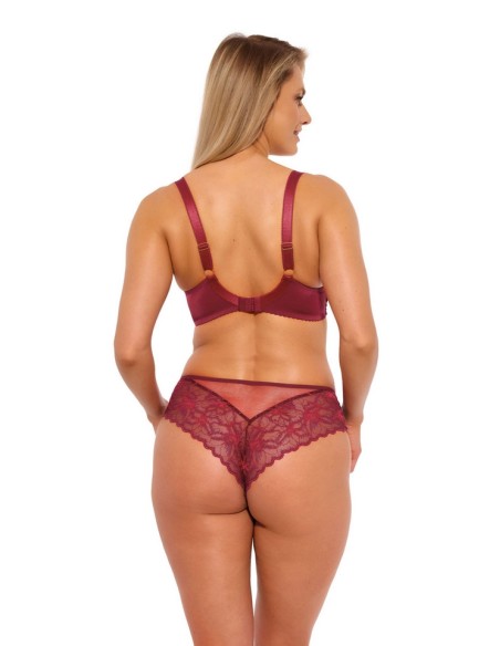 Biustonosz półusztywniany Gaia 1275 Evy malinowy z koronki