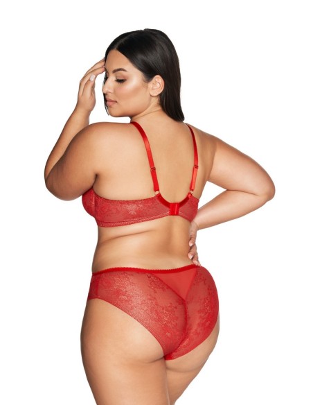 Bra lacy half padded Ava 2127 red