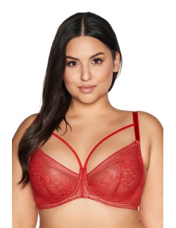 Bra lacy soft side support Ava 2128 red