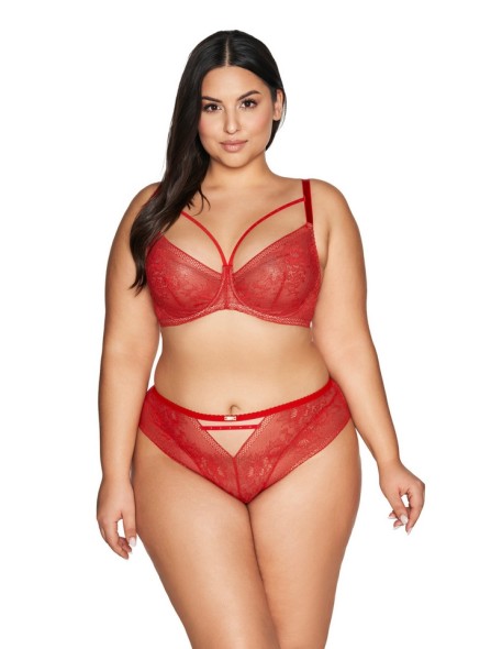 Bra lacy soft side support Ava 2128 red