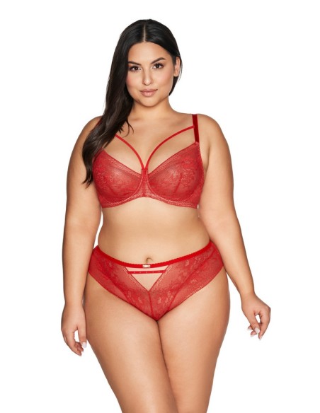 Bra lacy soft side support Ava 2128 red