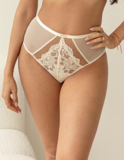 Majtki brazyliany wysoki stan Krisline Cotton Flower 