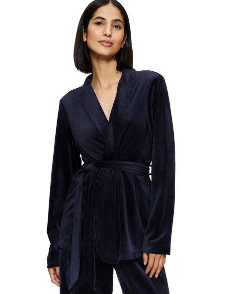 Triumph Sensual Velour Robe Top dark blue 