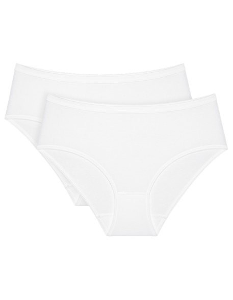 Panties with wysokim stanem Triumph Sense Of Cotton Midi 2P white 2 pak