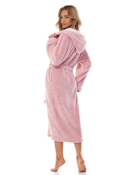 Szlafrok damski z kapturem L&L LV 2410, ciepły i wygodny