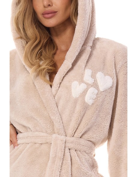 Szlafrok damski z kapturem L&L LV 2410, ciepły...