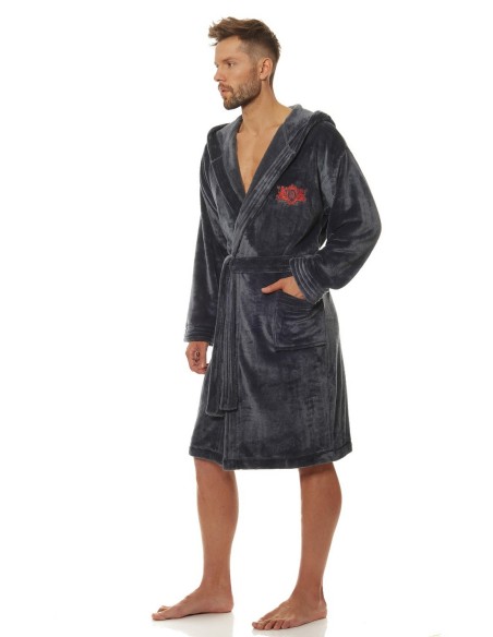 Szlafrok męski z kapturem L&L Costa 2110 