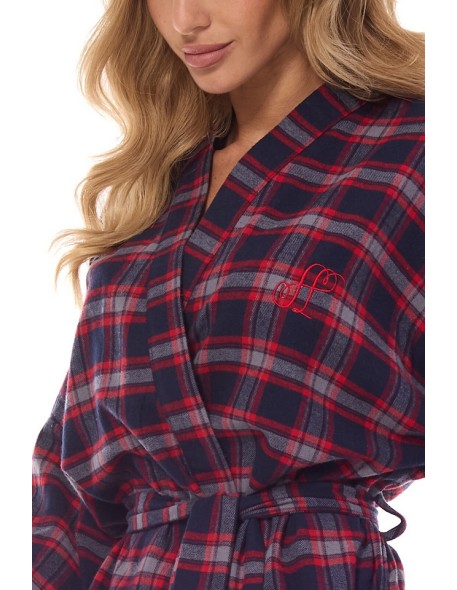 Szlafrok damski cienki w kratę L&L Roxy 2474,...