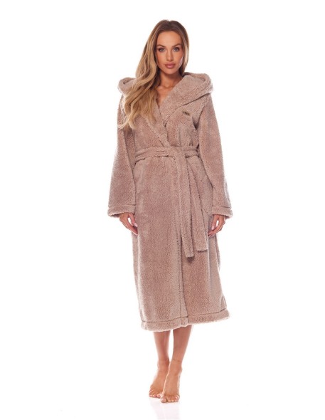 Bathrobe ladies' ciepły long with hood L&L...