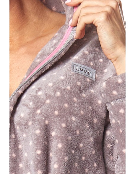 Bathrobe ladies' na zipper with hood L&L ZPPR 9156
