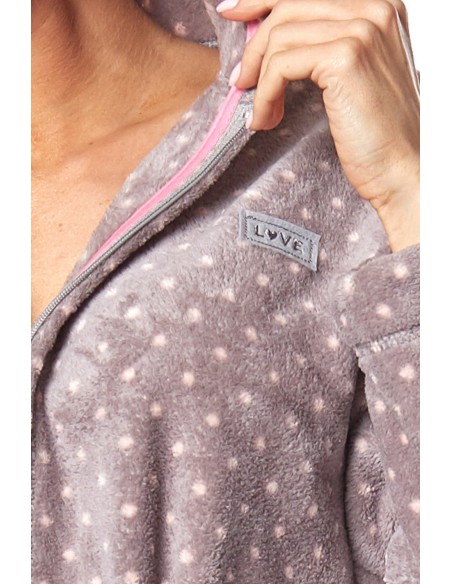 Bathrobe ladies' na zipper with hood L&L ZPPR 9156