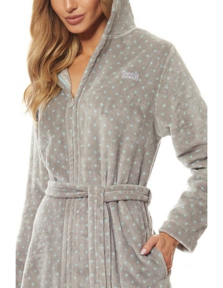 Bathrobe ladies' na zipper with hood L&L ZPPR 9156