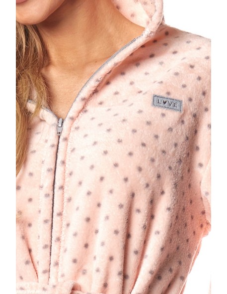 Bathrobe ladies' na zipper with hood L&L ZPPR 9156