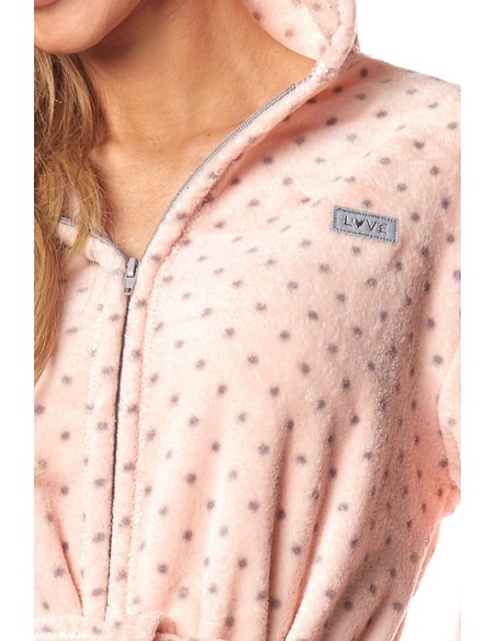 Bathrobe ladies' na zipper with hood L&L ZPPR 9156