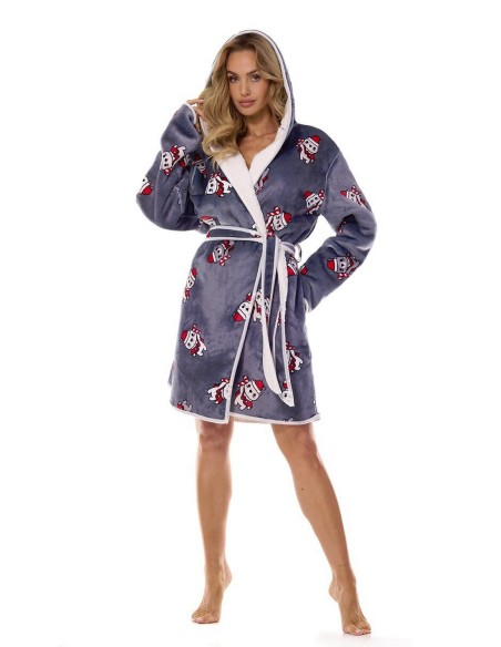 Szlafrok damski gruby L&L Sara 2417, ciepły i przyjemny w dotyku