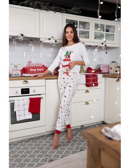 Piżama damska świąteczna Sensis Lillian 3/4 Christmas 